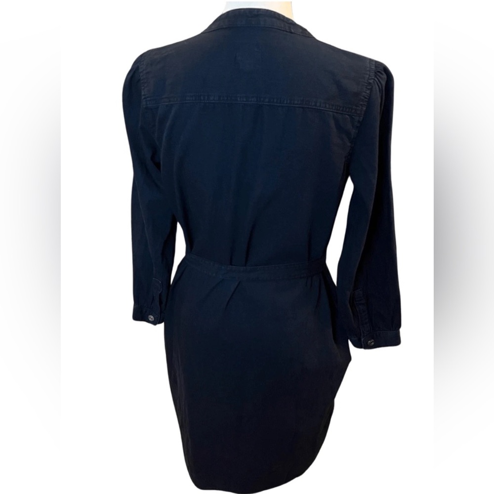 GAP Denim Black Tencel Lyocell Belted Shirt Dress Size L - Picture 5 of 8
